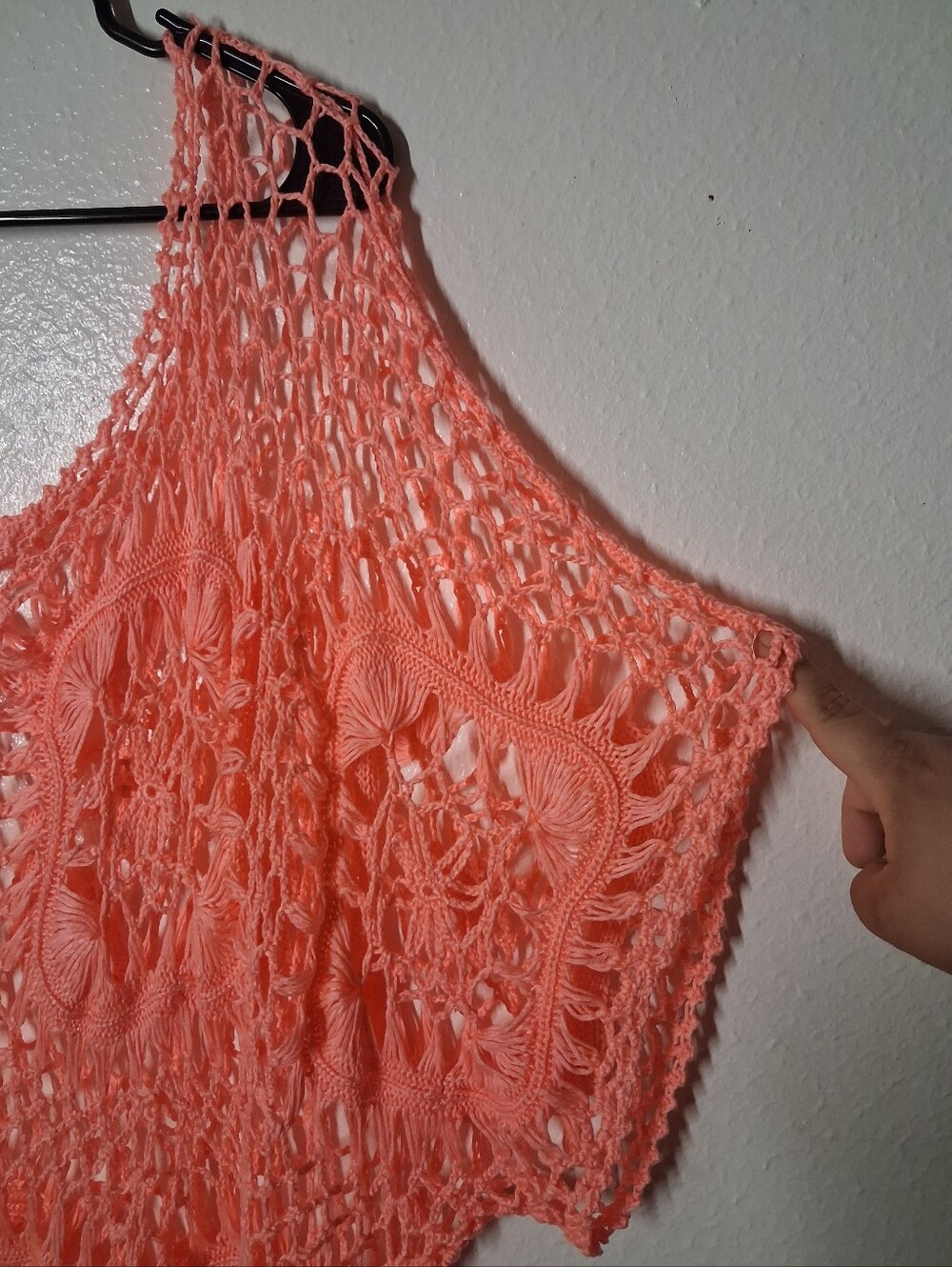 Maurices Coral Crochet Lace Sheer Boho Short Sleeve Top size 3x - Picture 3 of 7